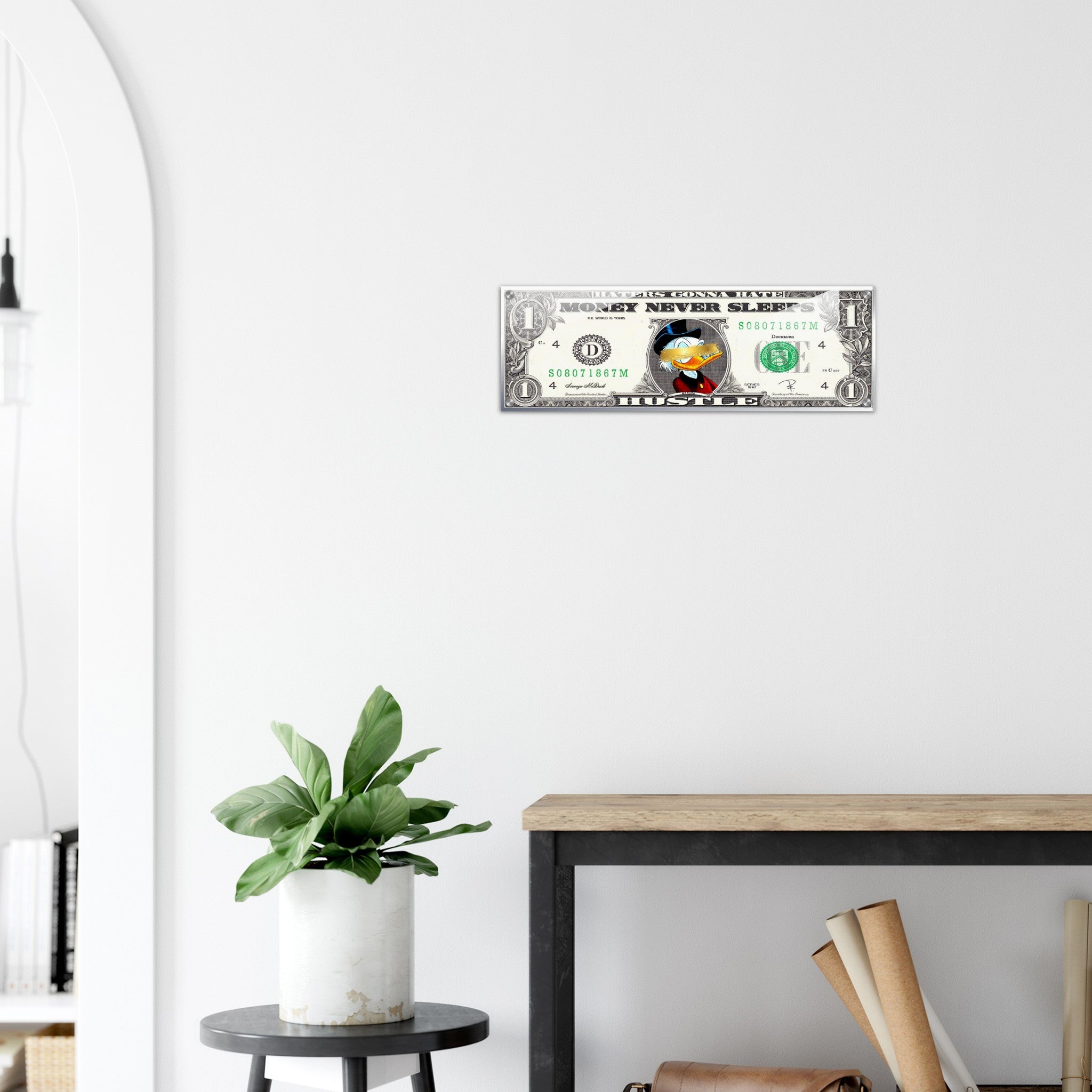 Acrylic glass picture "Money Never Sleeps"