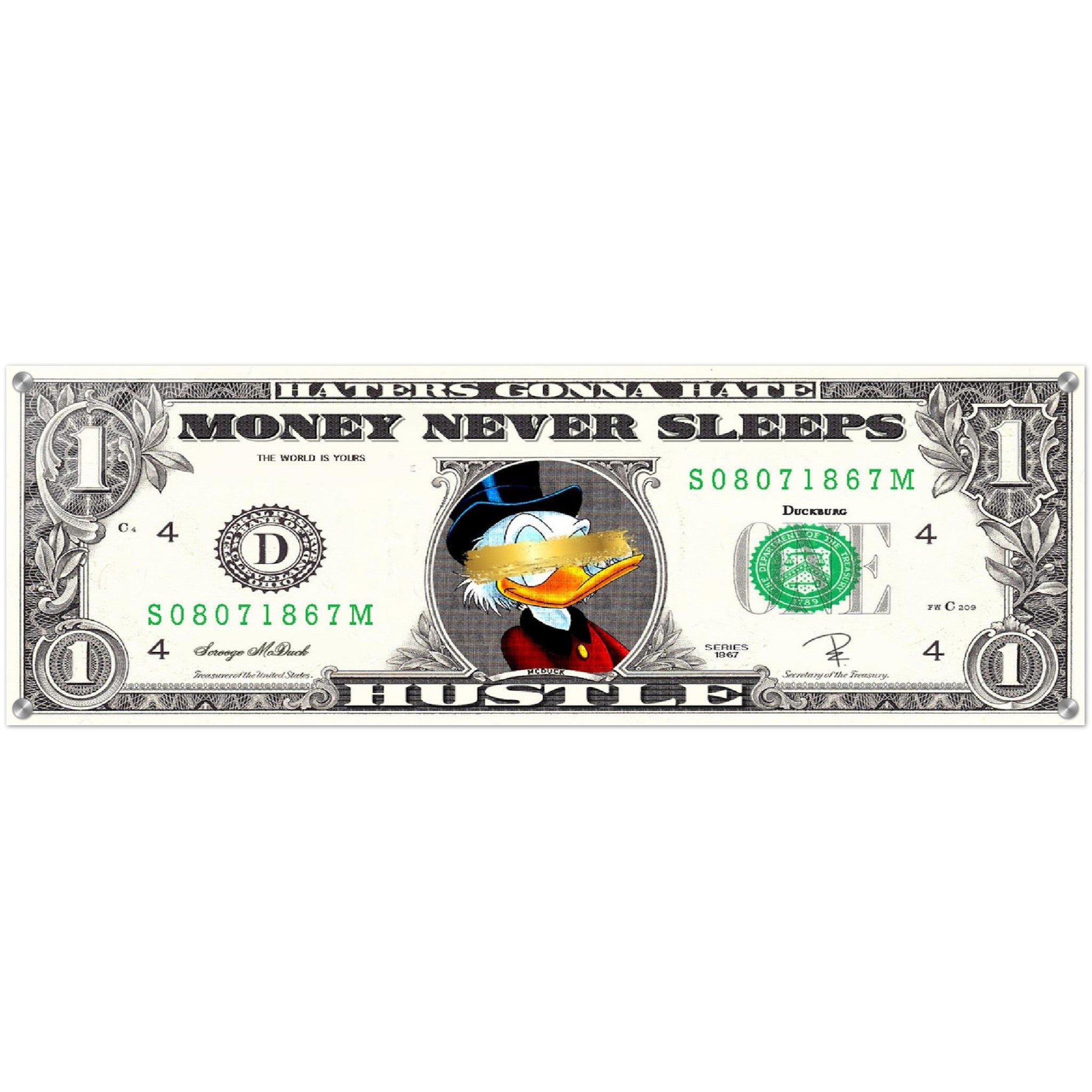 Acrylic glass picture "Money Never Sleeps"
