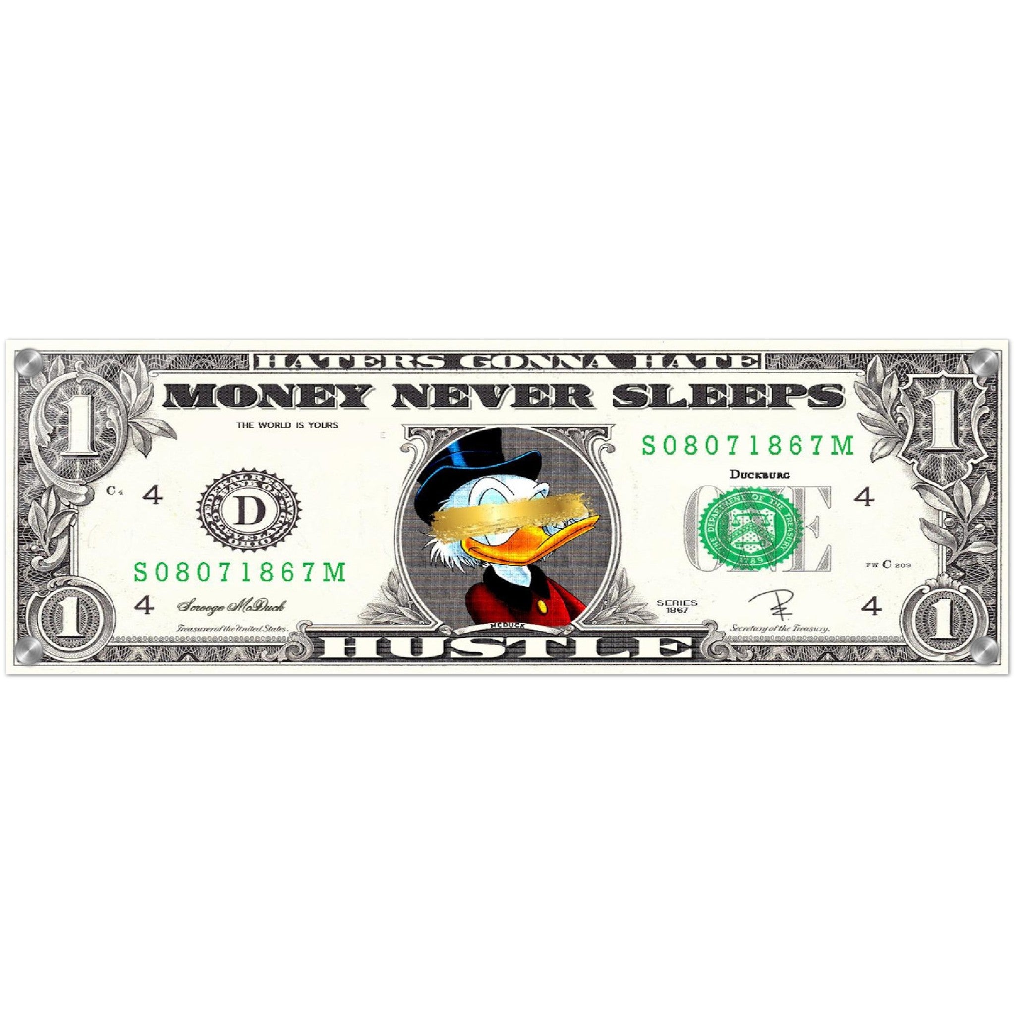 Acrylic glass picture "Money Never Sleeps"