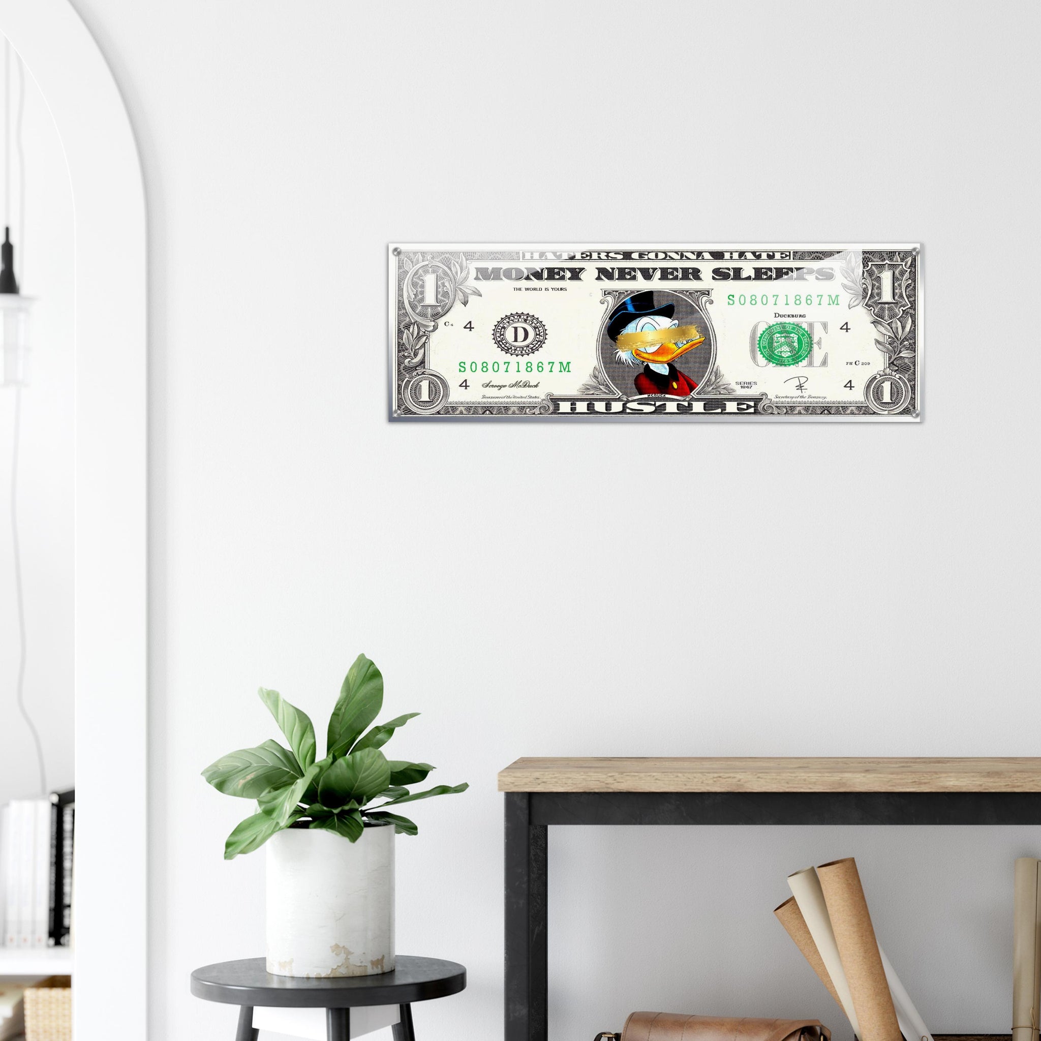 Acrylic glass picture "Money Never Sleeps"